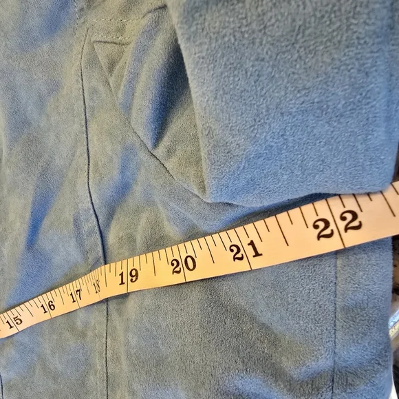 Allison Daley Blue Vegan Suede Jacket - Picture 12 of 13